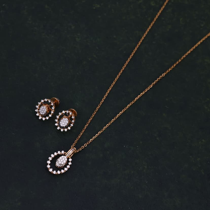 Ovalis Real Diamond Chain Set 14KT