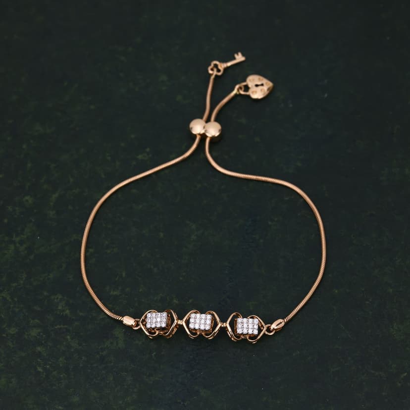 Triovane Real Diamond Bracelet 14KT