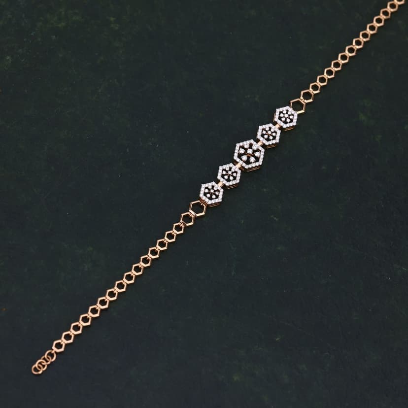 Hexalya Real Diamond Bracelet 14KT