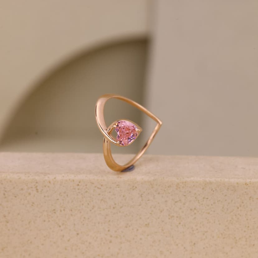 Pink Étoile Heart Ring 18KT