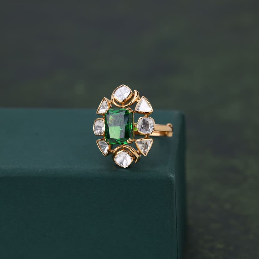 Elarique Lab Grown Polki Ring 18KT