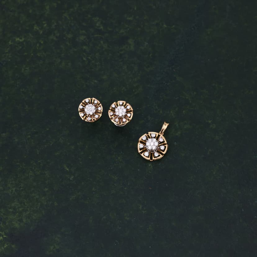 Aurevixa Real Diamond Pendant Set 14KT