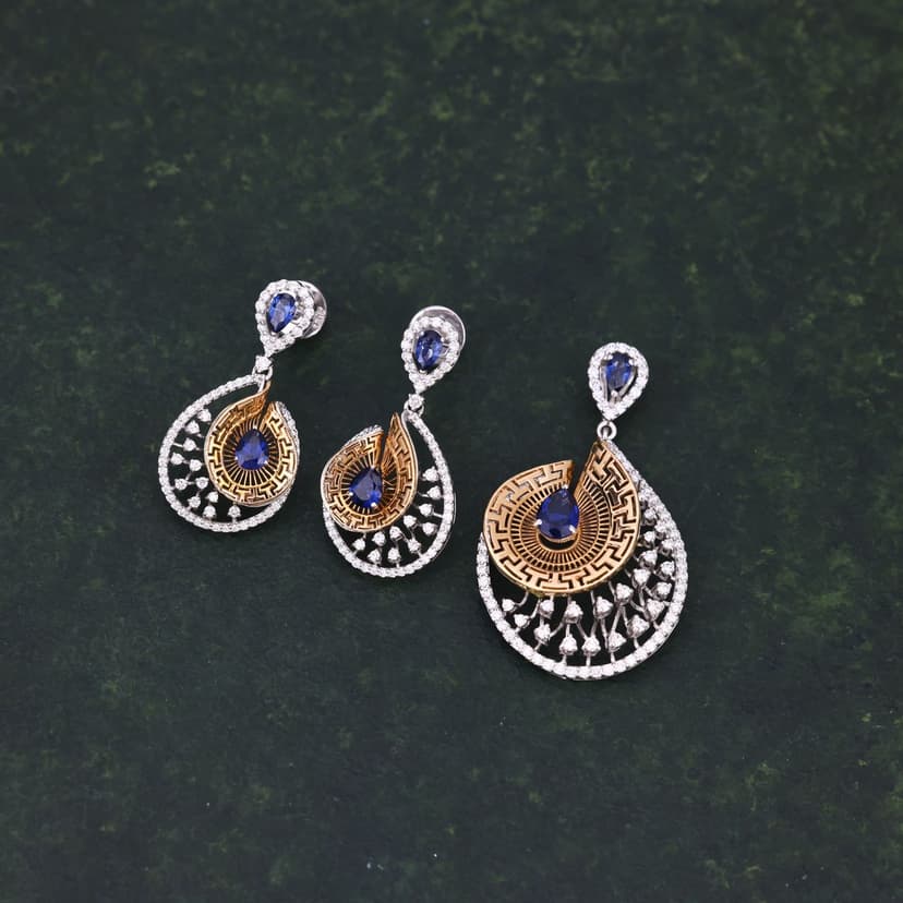 Elarithra Real Diamond Pendant Set 14KT