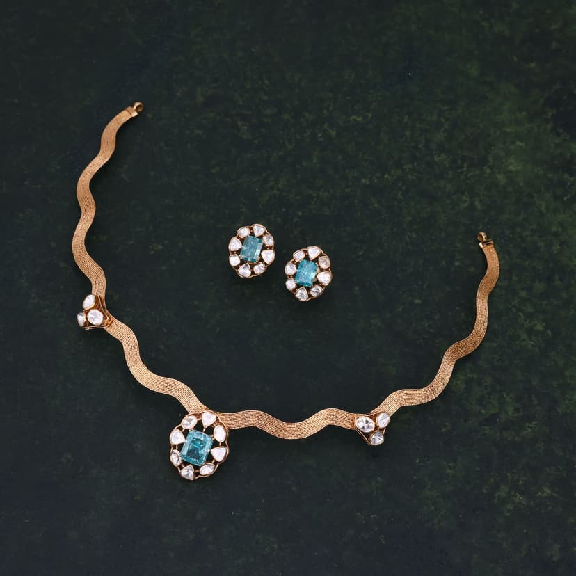 Aquavelle Lab Grown Polki Necklace 18KT