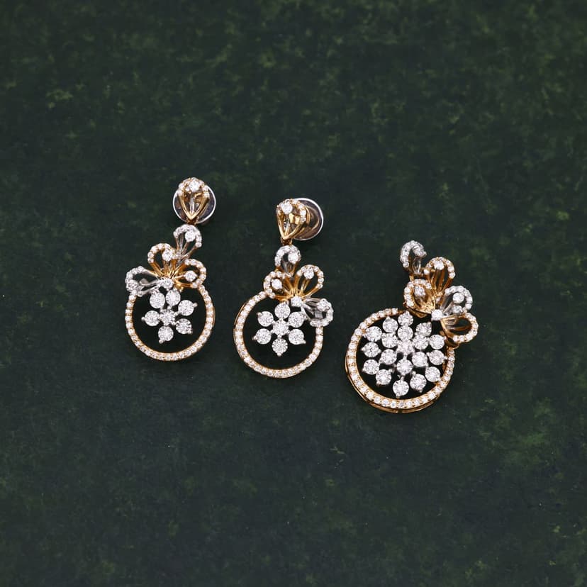 Elvarisse Real Diamond Pendant Set 14KT