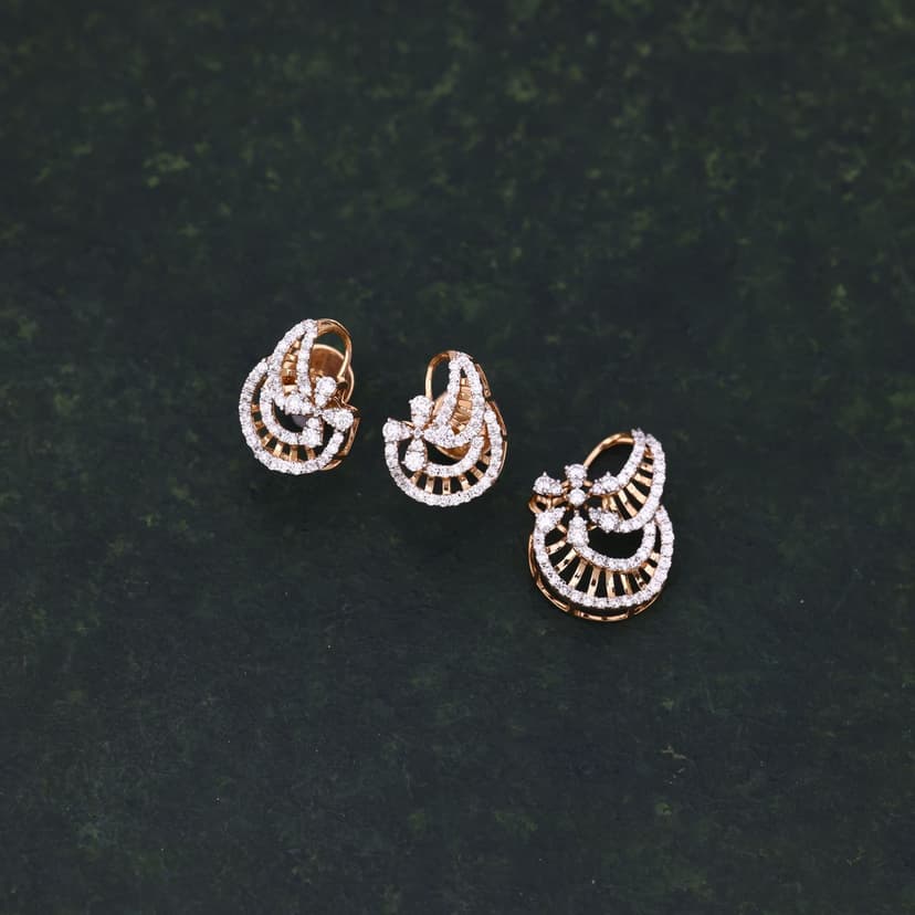 Veylix Real Diamond Pendant Set 14KT