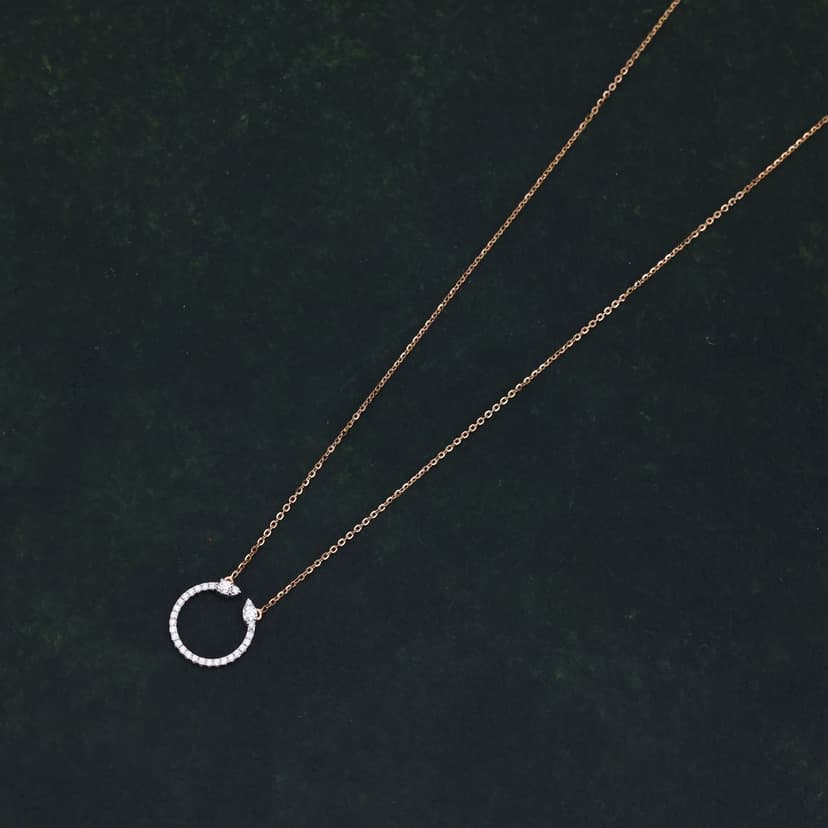 Aurevq Real Diamond Chain With Pendant 14KT
