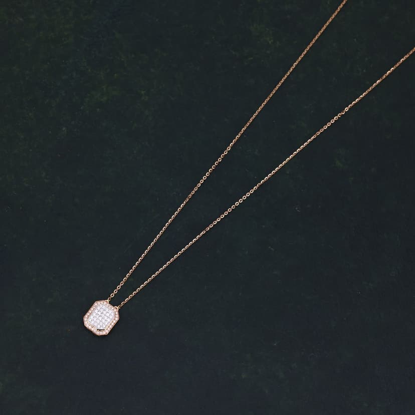 Kyvera Real Diamond Chain With Pendant 14KT