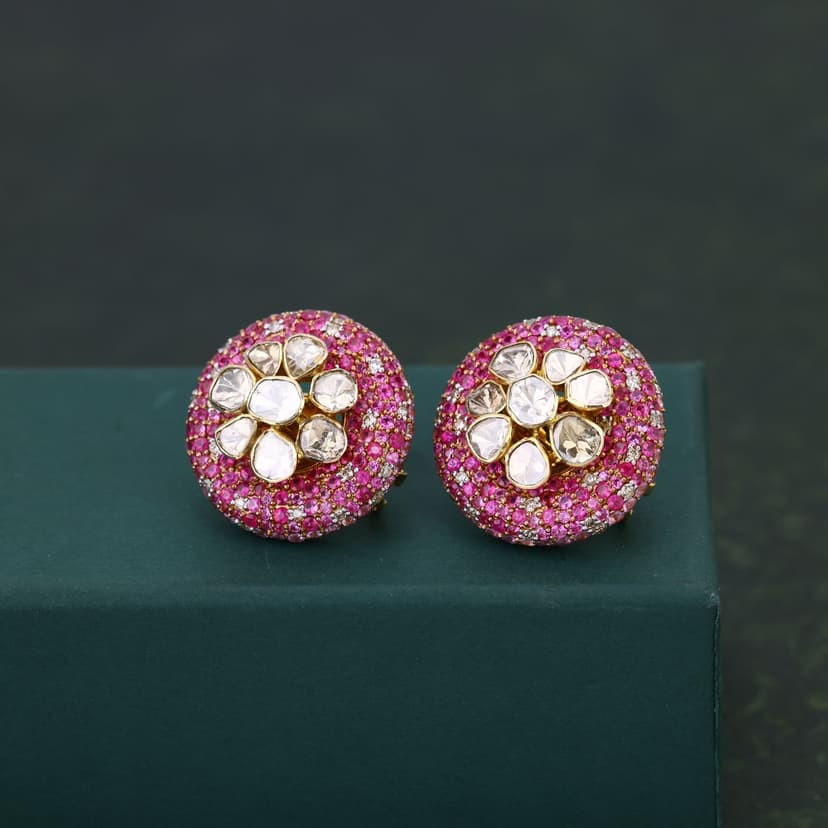 Aurevya Real Polki Earrings 14KT