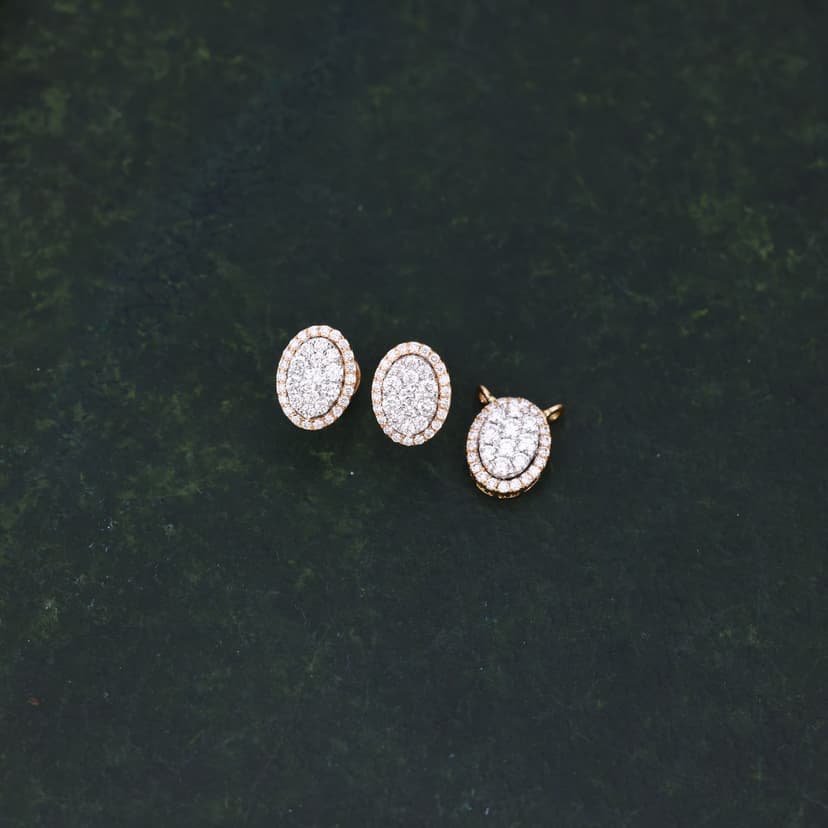 Ovelisse Real Diamond Pendant Set 14KT