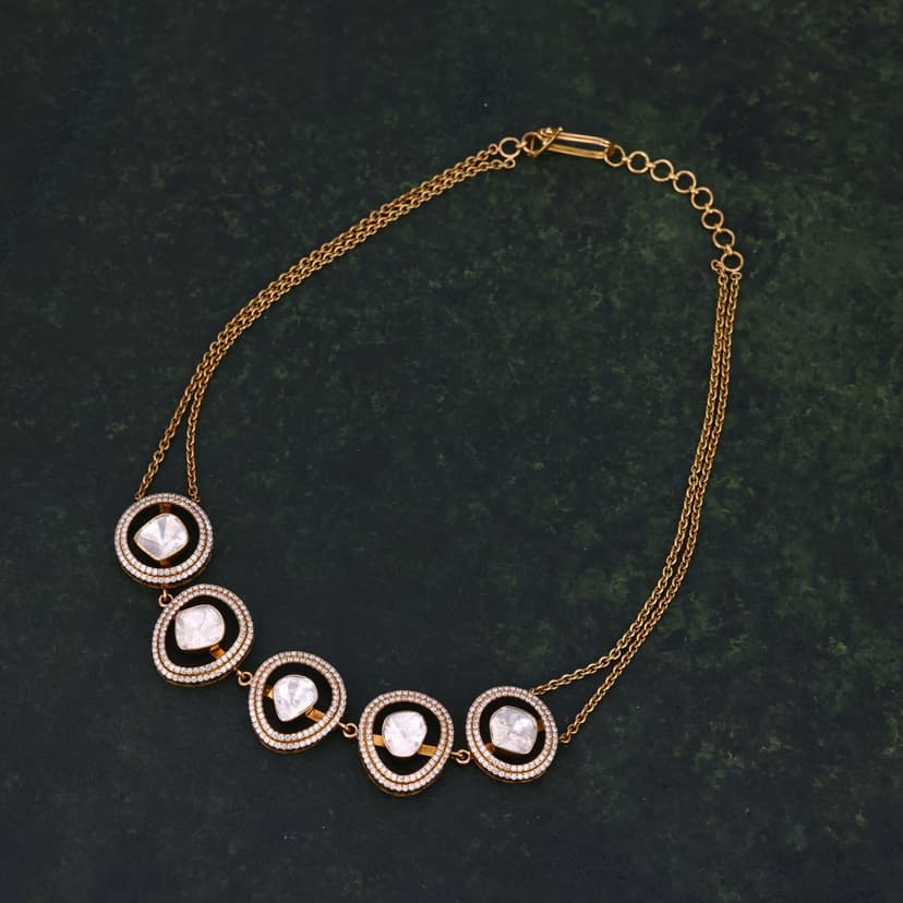 Velmorra Real Polki Necklace 18KT