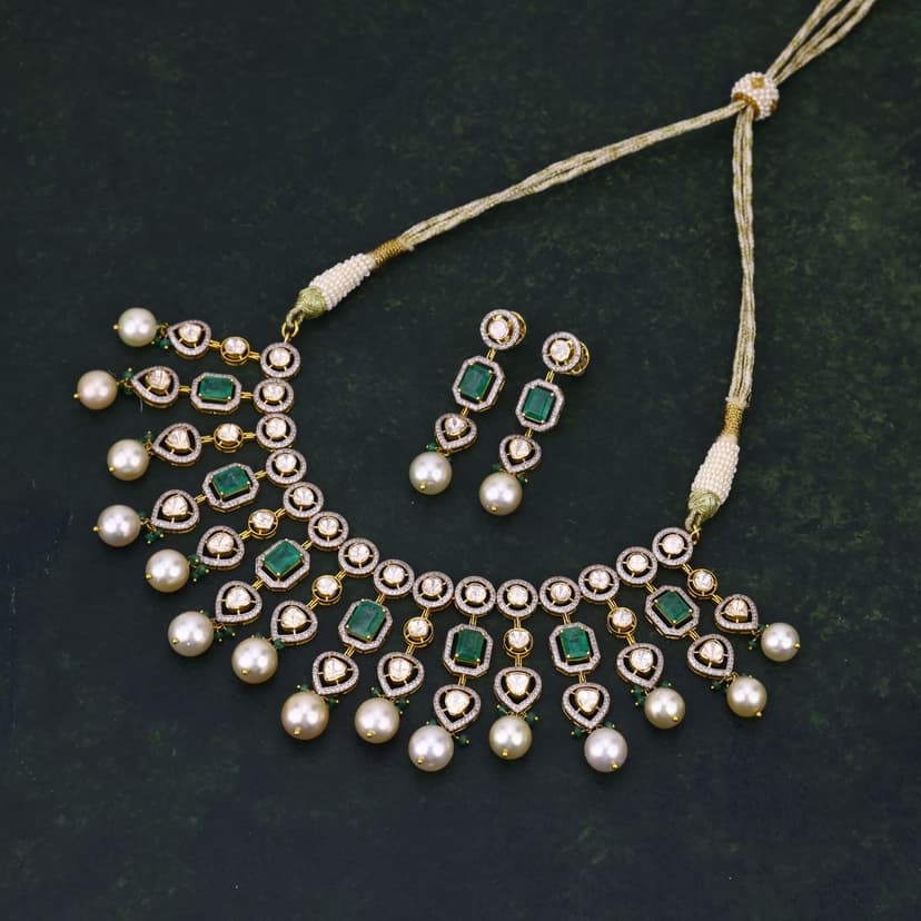 Elarivah Real Polki Necklace 18KT
