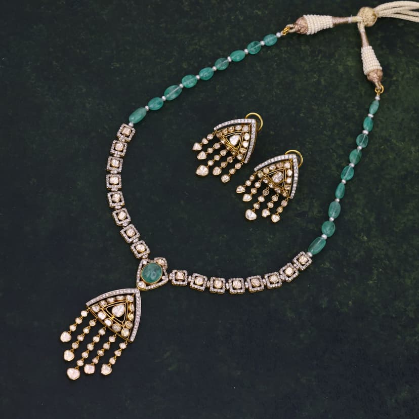 Zeyvara Real Polki Necklace 18KT