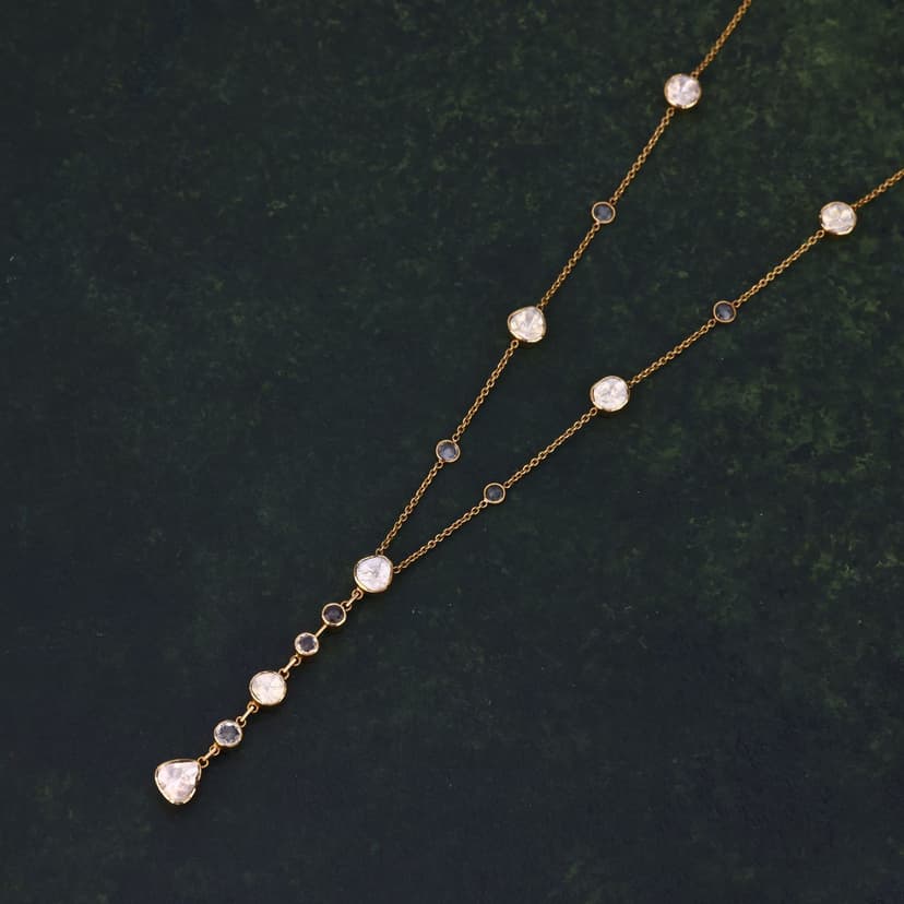 Azirelle Real Polki Chain 18KT