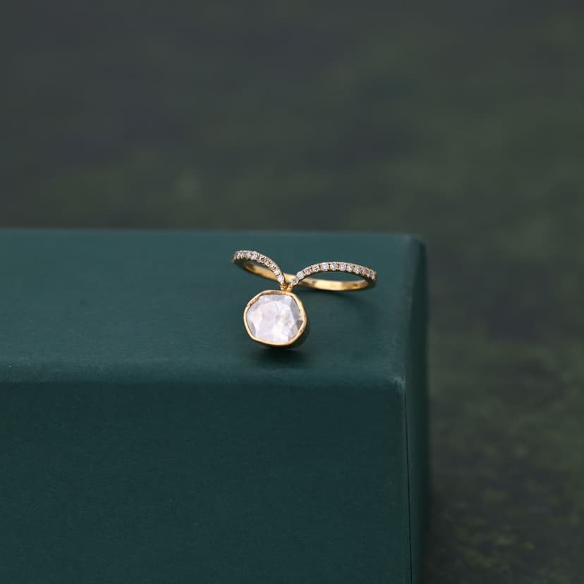Velunis Real Polki Ring 18KT