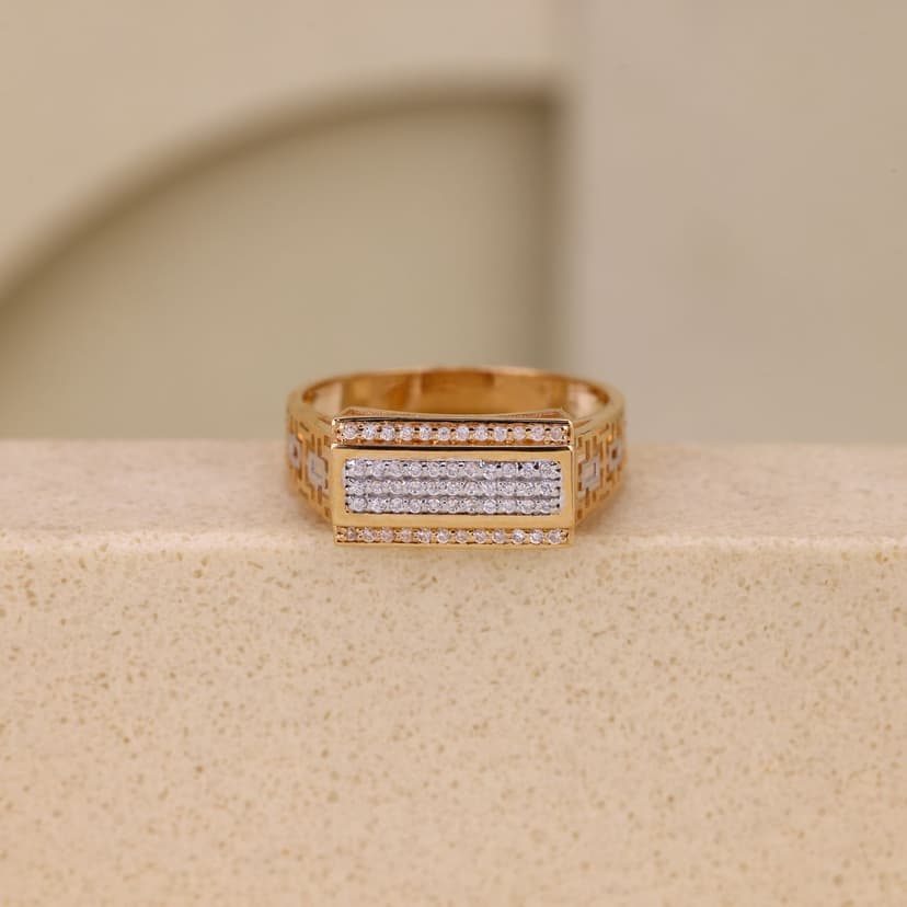 Aurezkan Grid Ring 18KT