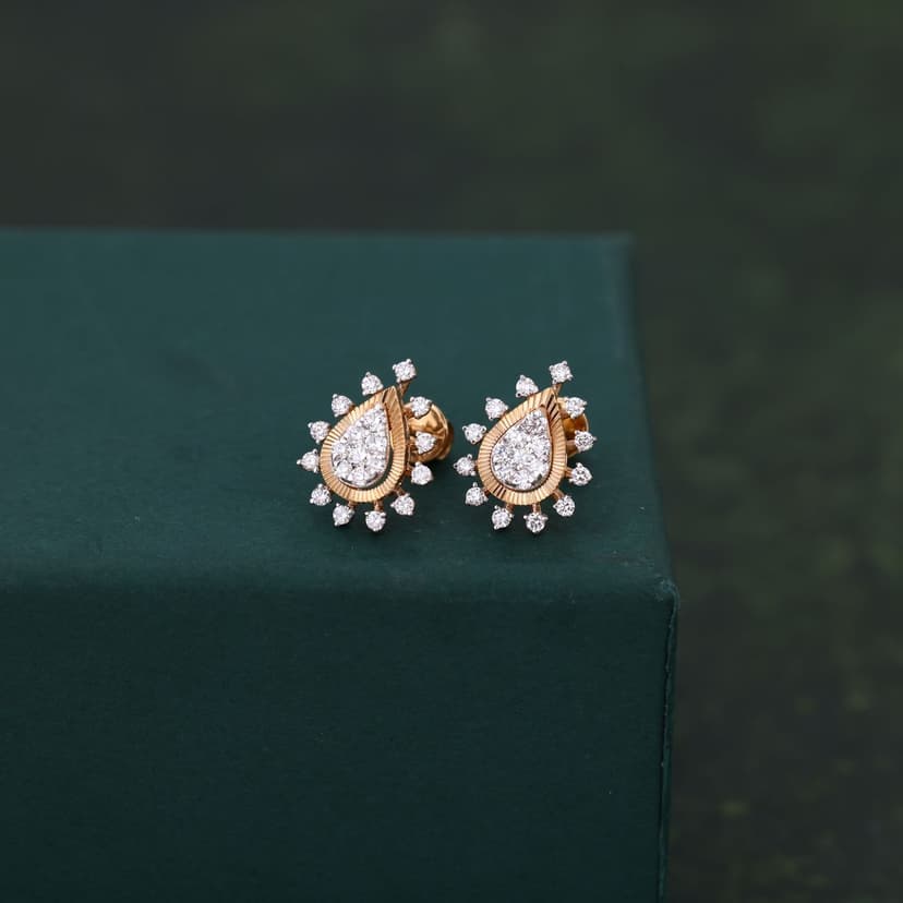 Praxiel Real Diamond Earrings 14KT