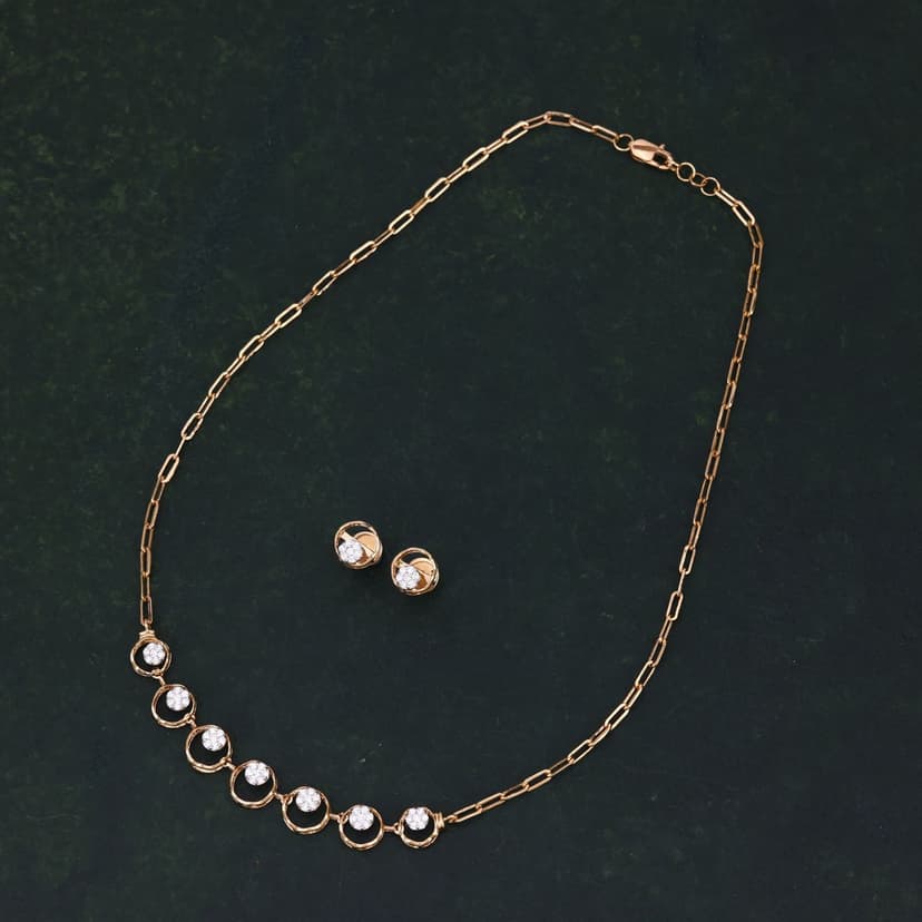 Cirvella Link Real Diamond Necklace 14KT