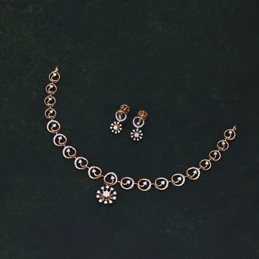 Florenza Orbit Real Diamond Necklace 14KT