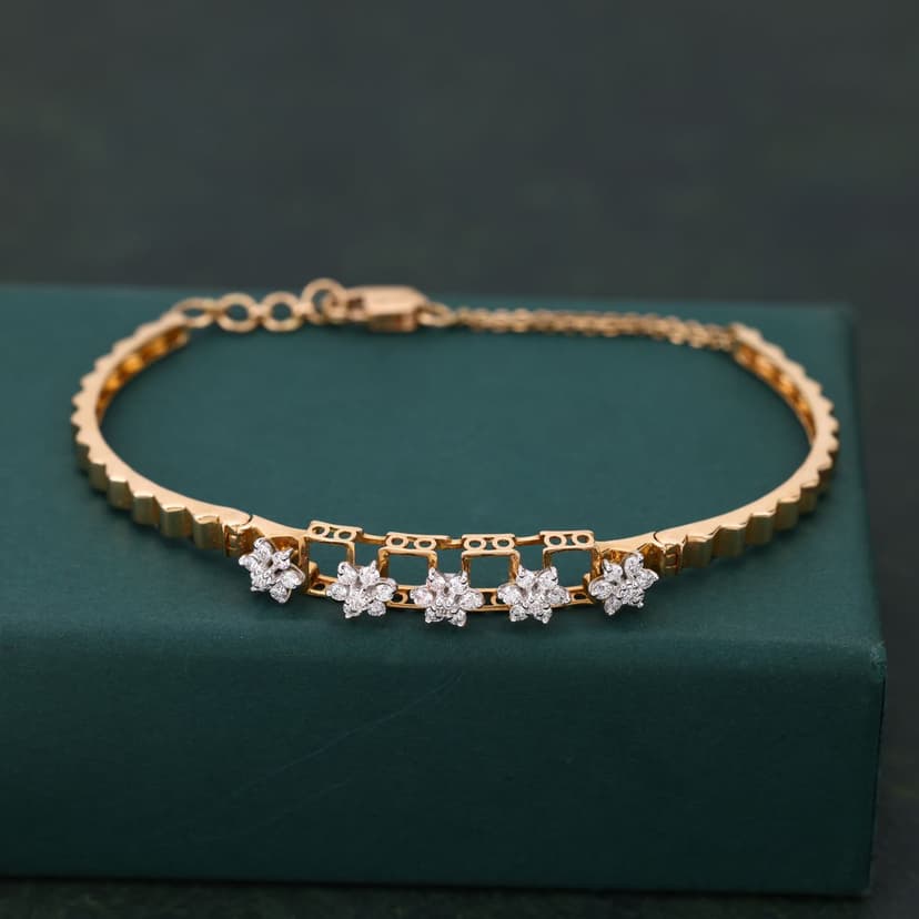 Florivexa Real Diamond Loose Kada 14KT