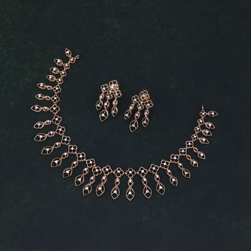 Florelle Cascade Real Diamond Necklace 14KT