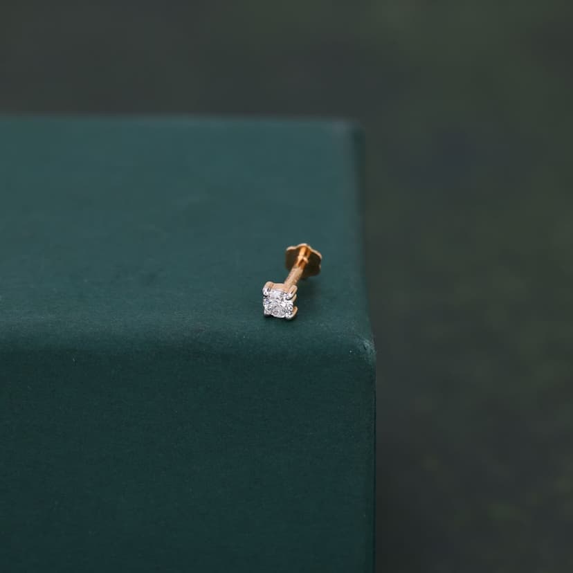 Aeris Real Diamond Nose Pin 14KT