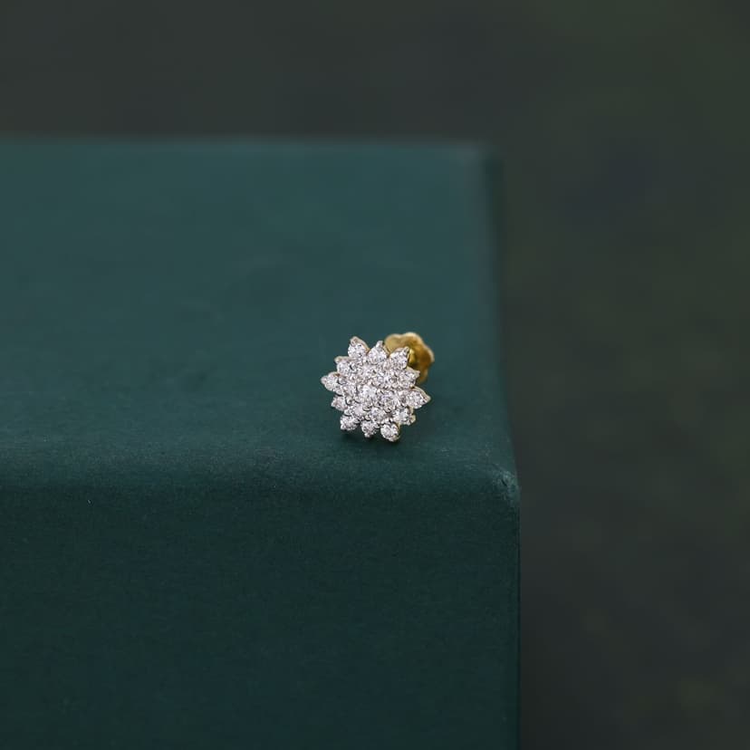 Elara Real Diamond Nose Pin 14KT