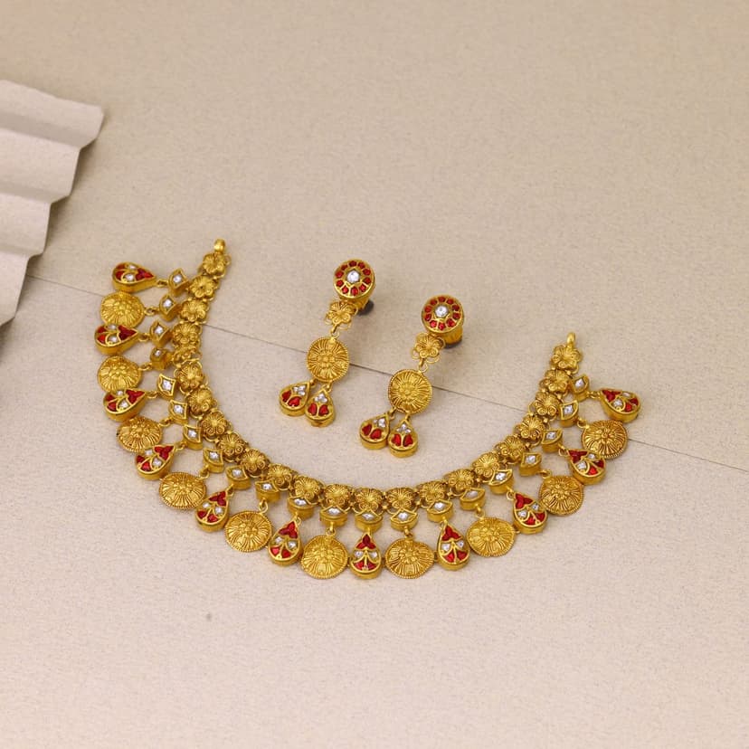 Rajanvita Antique Necklace 22KT