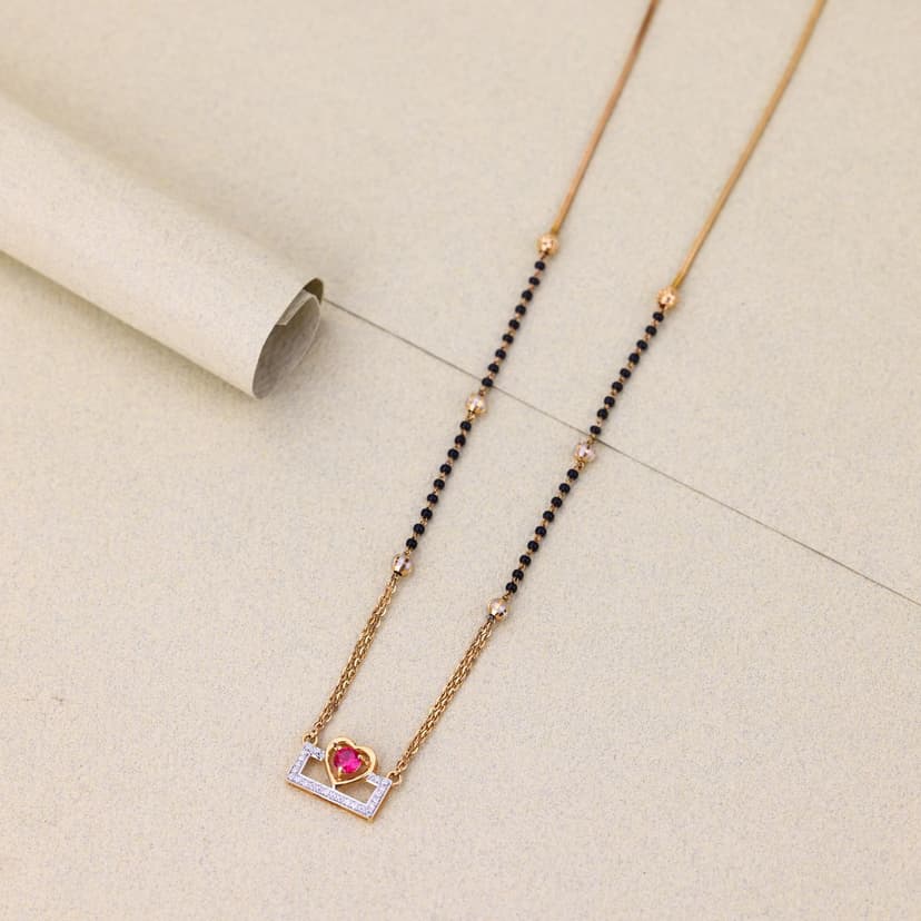 Rubiellae Heart Crest Mangalsutra 18KT