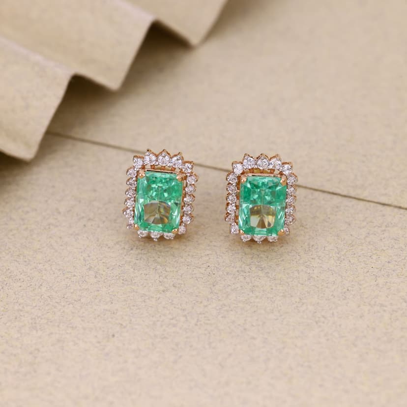 Veridia Radiant Halo Earrings 18KT