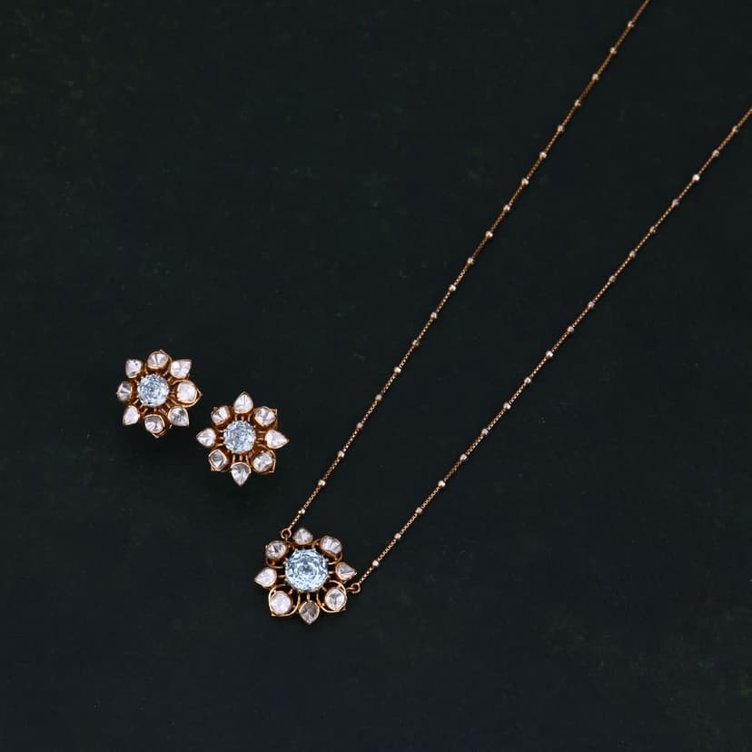 Ozelisse Lab Grown Polki Chain Set 18KT