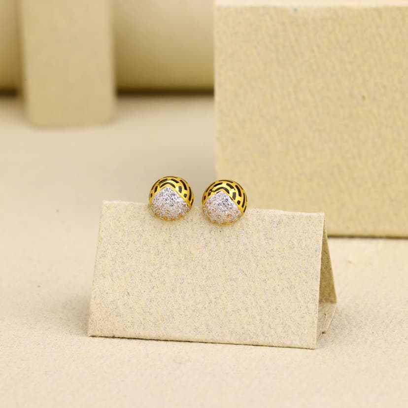 Velyra Mosaic Stud Earrings 22KT