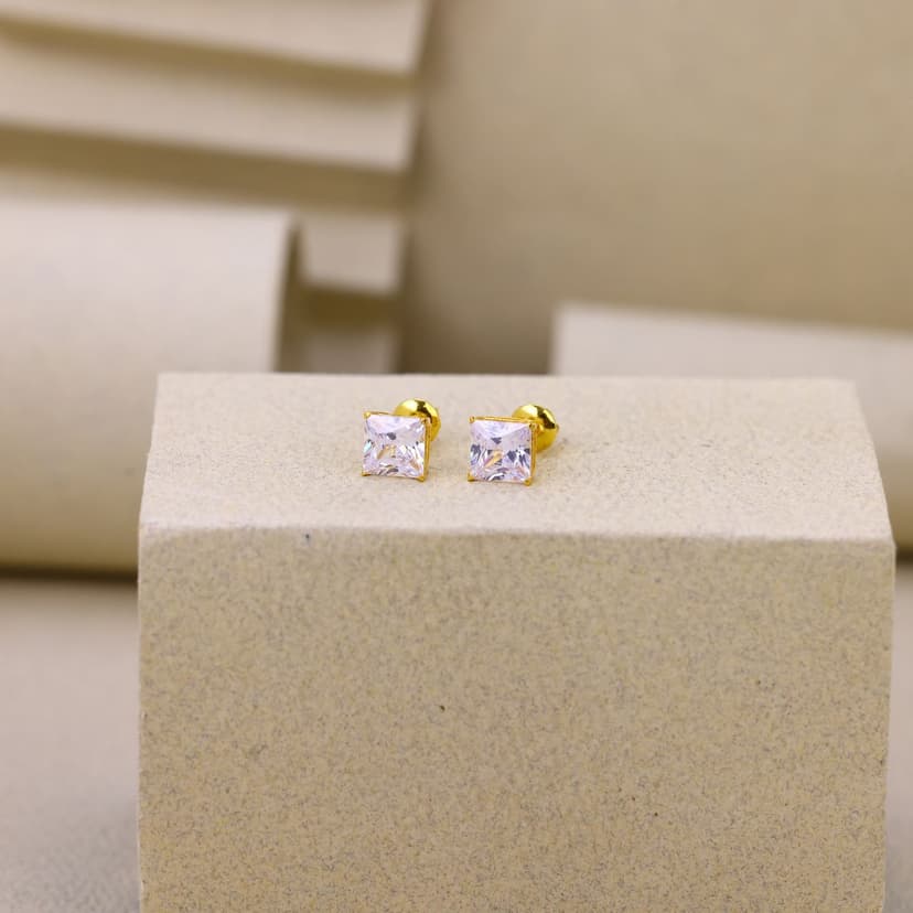 Veyrissa Princess Stud Earrings 22KT
