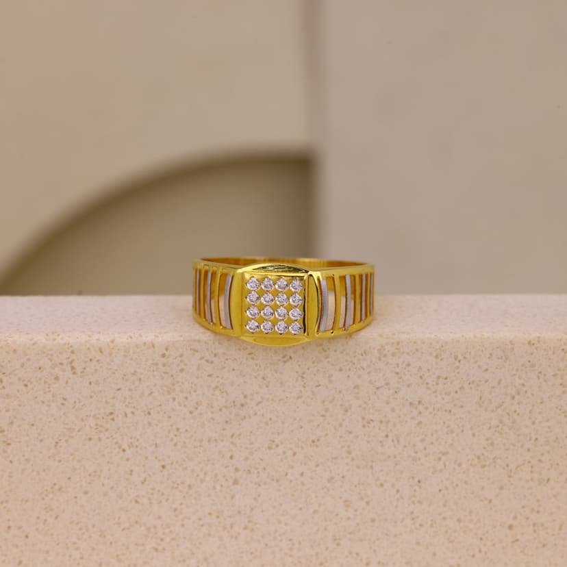 Veyric Grid Signet Ring 22KT