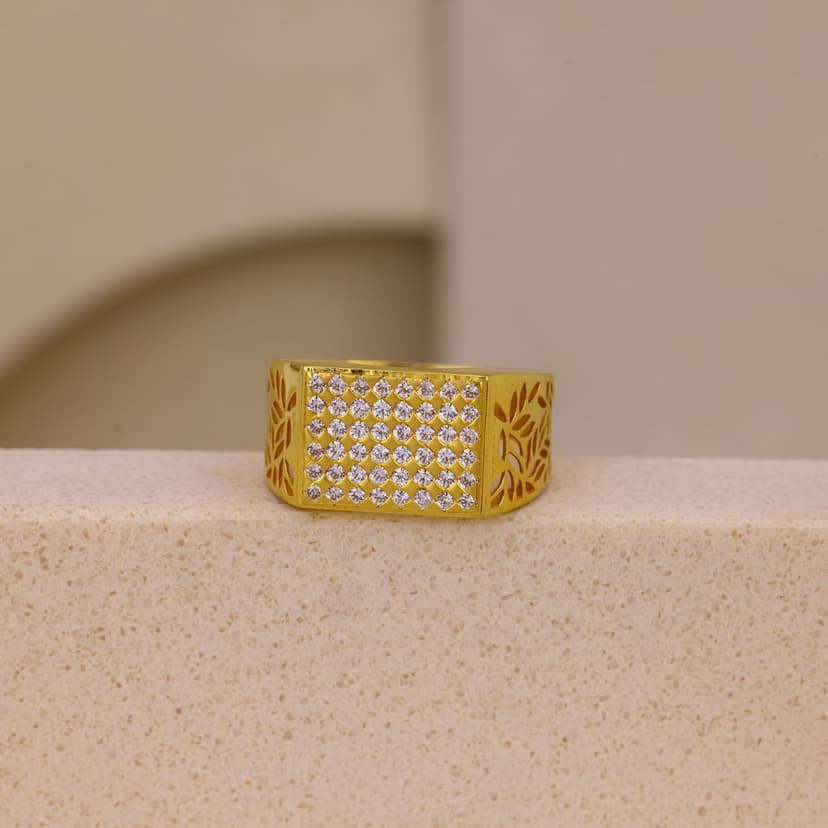 Eryx Openwork Signet Ring 22KT