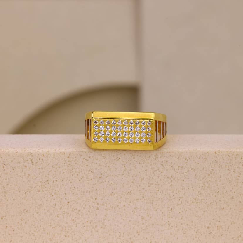 Tycron Geometric Signet Ring 22KT