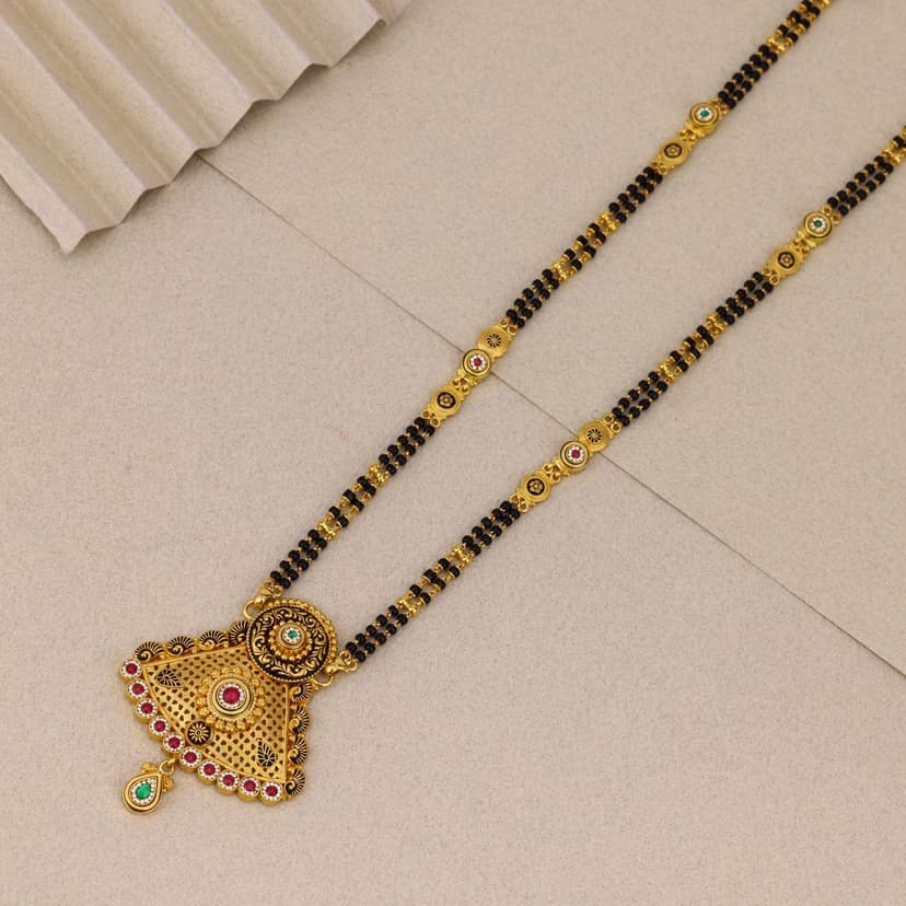 Triratnika Antique Mangalsutra 22KT