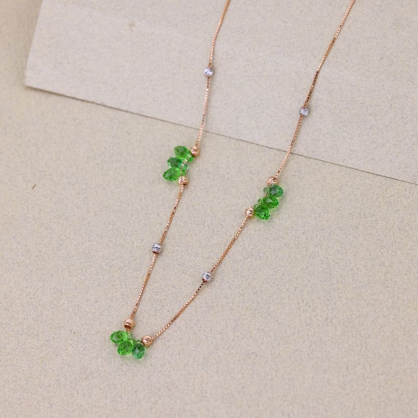 Verelisse Crystal Leaf Chain 18KT