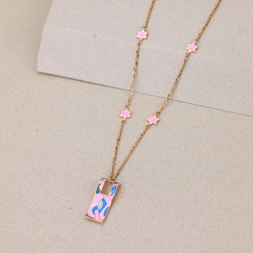 Rosavéa Mosaic Station Chain 18KT