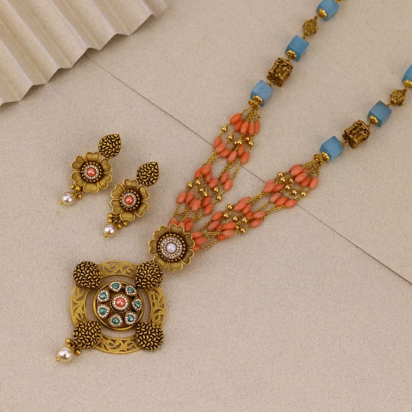 Neelpushpa Antique Chain Necklace 22KT