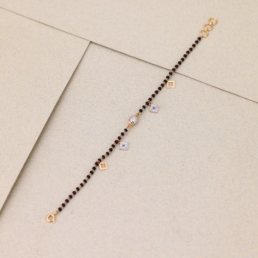 Cazielle Geometric Charm Mangalsutra Bracelet 18KT