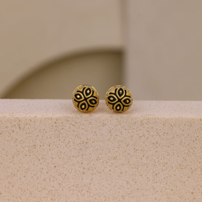 Liorenne Geometric Halo Earrings 22KT
