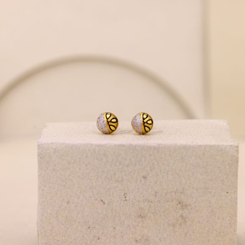 Valenne Crescent Bloom Earrings 22KT