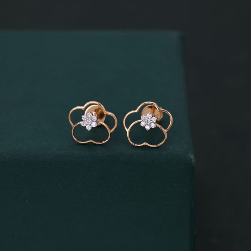 Camellique Real Diamond Earrings 14KT