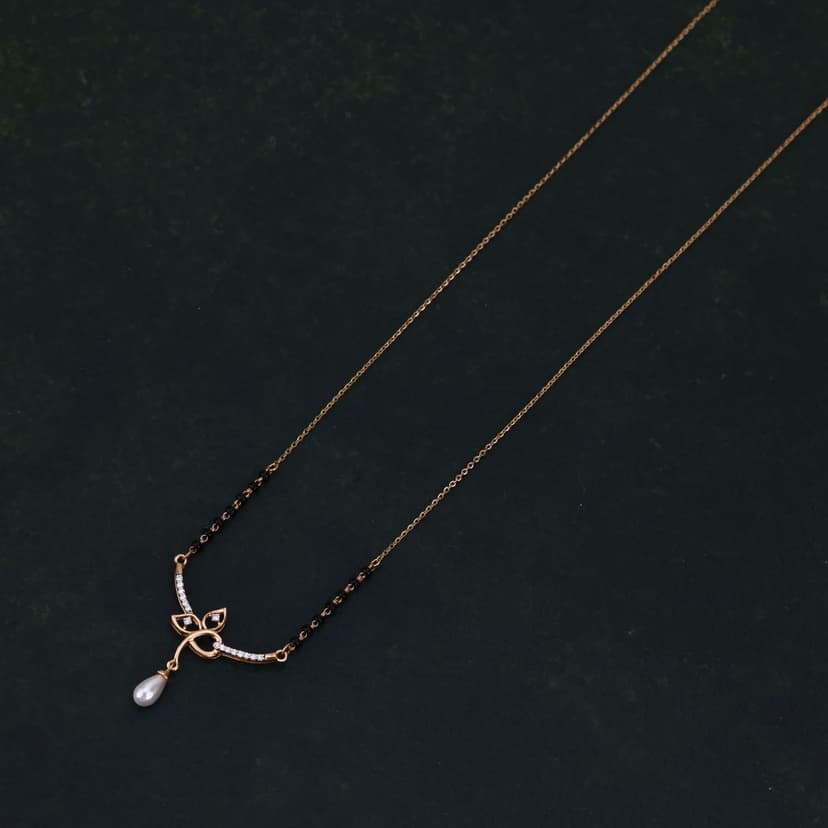 Pearlivelle Real Diamond Mangalsutra 14KT