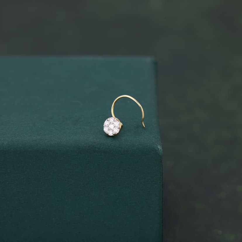 Solenya Real Diamond Nose Pin 14KT