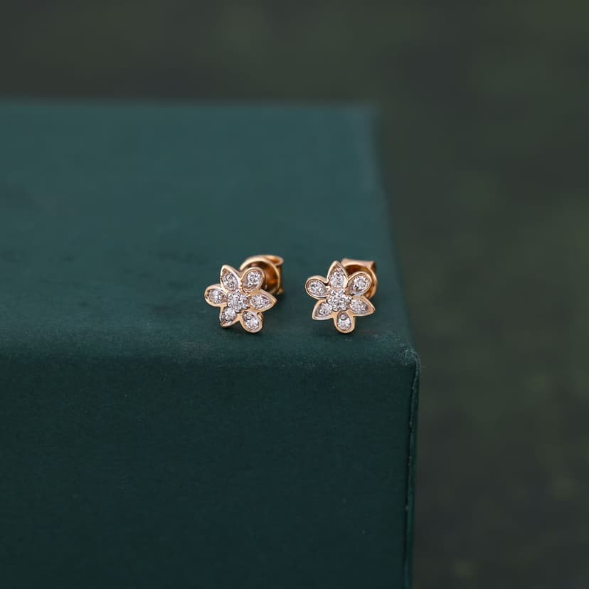 Petalya Real Diamond Earrings 14KT