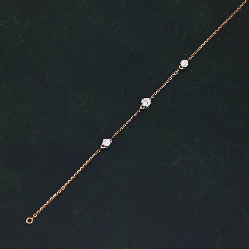 Trilune Real Diamond Bracelet 14KT