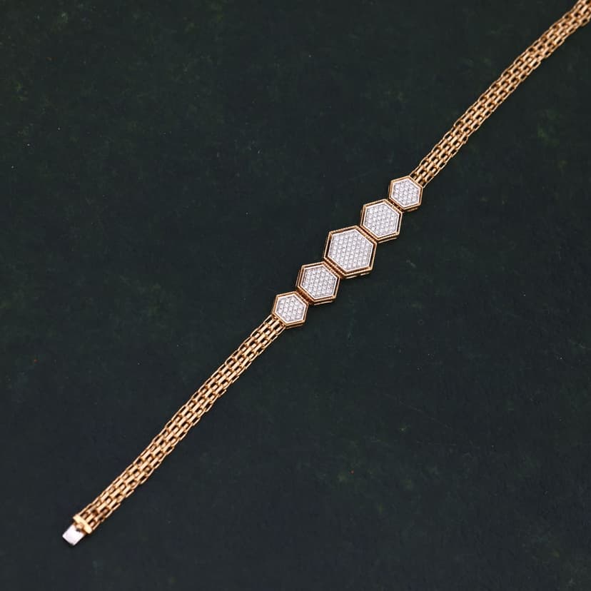 Hexara Real Diamond Bracelet 14KT