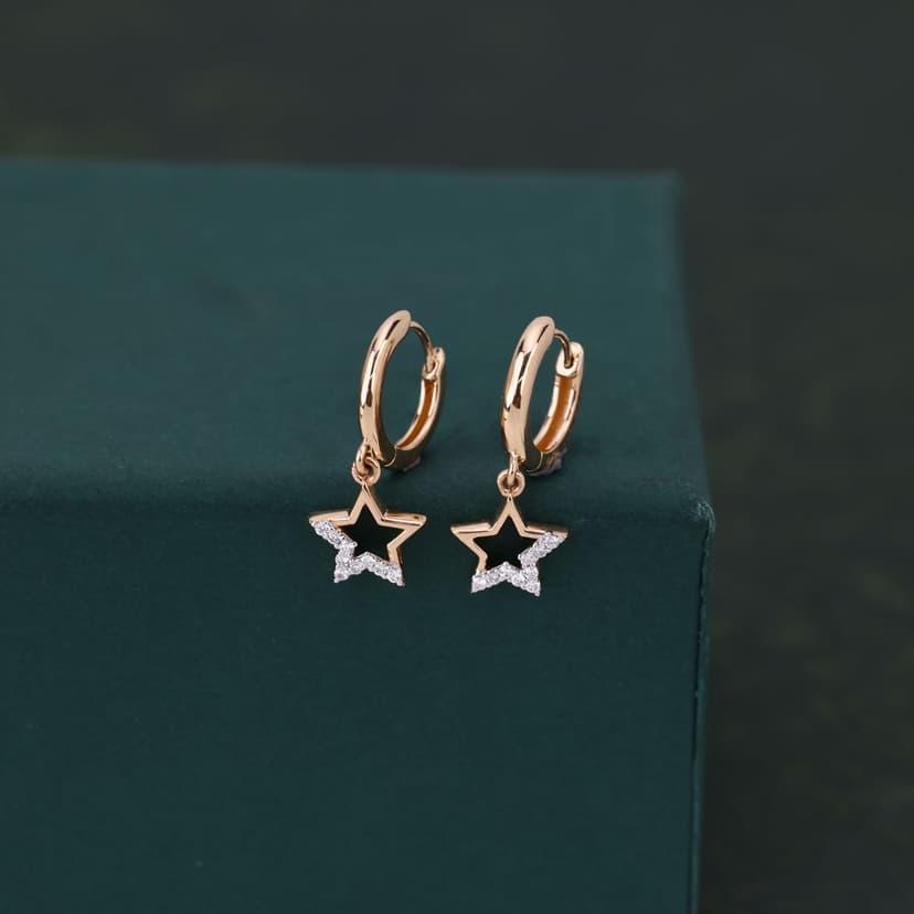 Zyraen Real Diamond Earrings 14KT